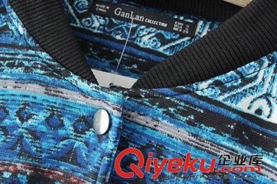 2014秋冬歐美民族風印花運動夾克 上海菊賴服飾工廠直銷外貿女裝批發